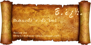 Bukszár Ábel névjegykártya